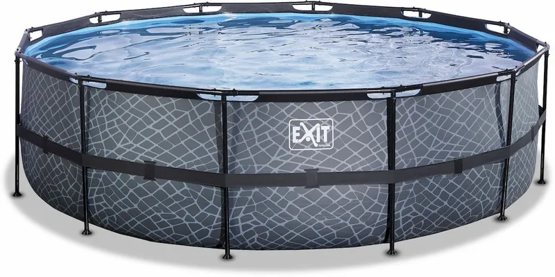 EXIT TOYS EXIT Stone Zwembad - 488 X 122 Cm - Met Zandfilterpomp En Trap 4 EXIT TOYS EXIT Stone Zwembad - 488 X 122 Cm - Met Zandfilterpomp En Trap - Afbeelding 2