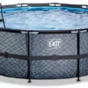 EXIT TOYS EXIT Stone Zwembad - 450 X 122 Cm - Met Zandfilterpomp En Trap -Bestway Verkoop 637 1200 exit stone zwembad o450x122cm met zandfilterpomp grijs