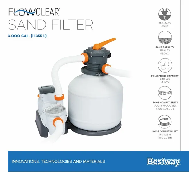 Bestway Flowclear Zandfilterpomp 11,3 M3/u - Afbeelding 12