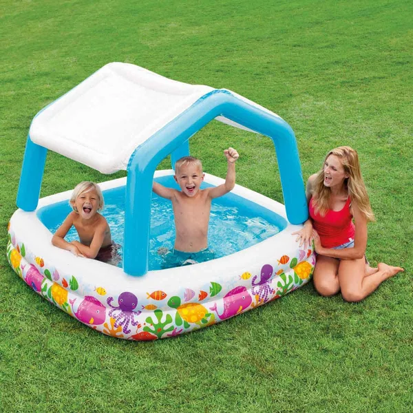 Intex Sun Shade Pool Kinderzwembad 157 X 157 X 122 Cm 4 Intex Sun Shade Pool Kinderzwembad 157 X 157 X 122 Cm - Afbeelding 2